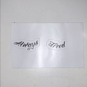 “always tired” post malone red bubble sticker.